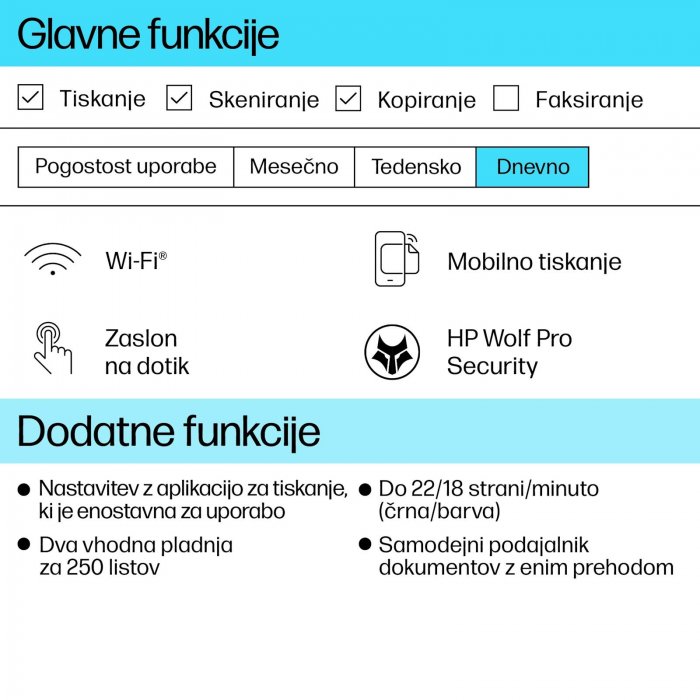 Večfunkcijska brizgalna naprava HP OfficeJet Pro 9730e WF AiO (537P6B#686) - slika 6